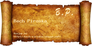 Bech Piroska névjegykártya