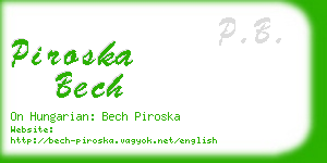 piroska bech business card